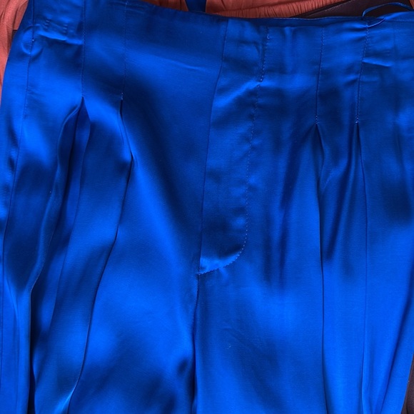 NWT Zara Full Length Satin Effect Wide Leg Trousers Pants - Picture 14 of 15